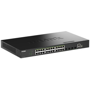 D-Link DGS-1530-28P 28-Port L2 Stackable Managed fanless PoE Switch, 24x Gigabit PoE, 4x 10G SFP+ Ports, zero touch provisioning